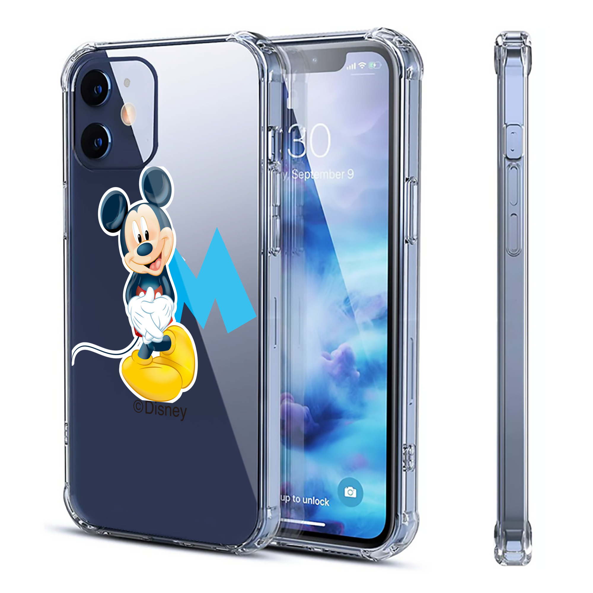 （画像用） ミッキーマウス Mickey Mouse 【iPhone 12シリーズ対応】透明スマホケース（クリアソフトケース）